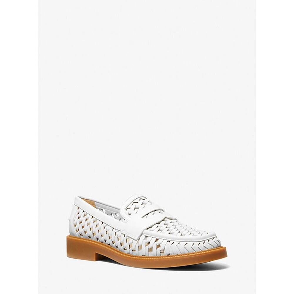 MICHAEL KORS EDEN HANDWOVEN 100% LEATHER LOAFERS. NEW IN BOX SIZE 8 MSRP $248